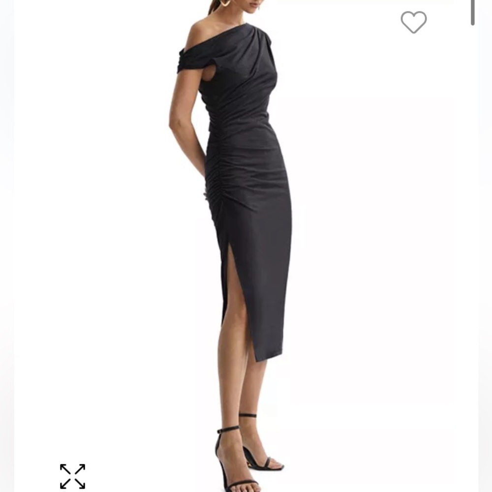 Reiss Fern Draped Bodycon midi dress
